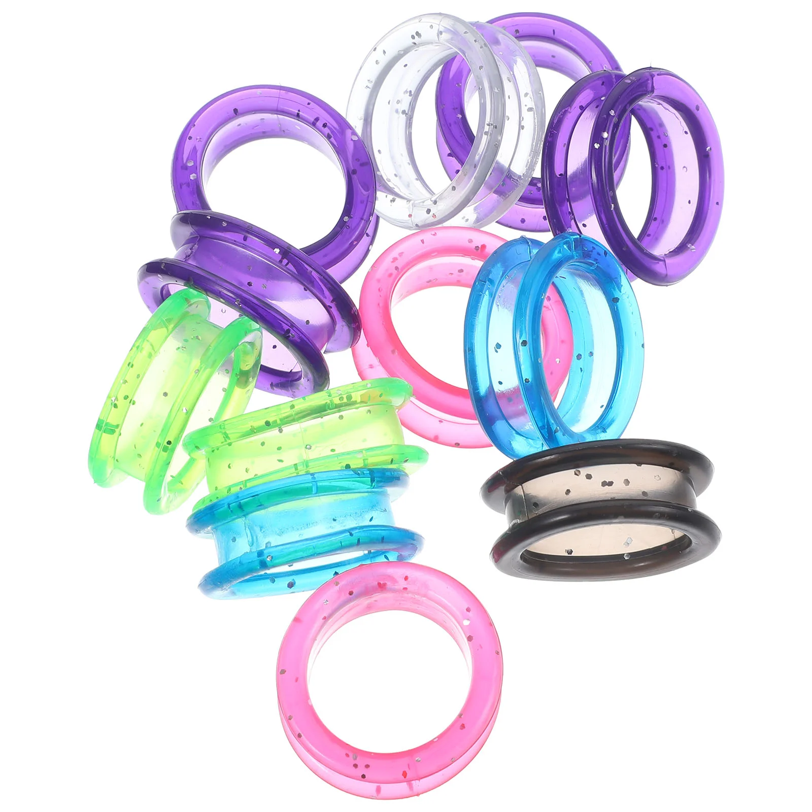 

12 PCS Scissors Silicone Ring Colored Rings Finger Kits Suite Handheld Cover Blue Shears Nail Accessories