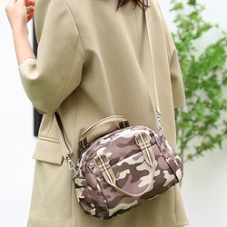 Women Handbag Camouflage Crossbody Bag Oxford Cloth Messenger Vintage Tote Shoulder Versatile Fashion Female Shell Bag Wallet