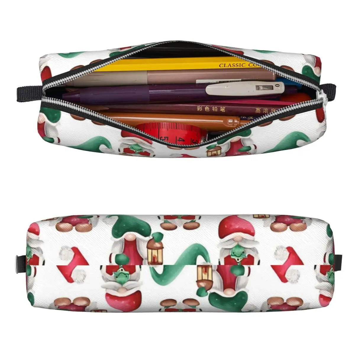 Gnome Christmas Pencil Case Cute Red and Green Gnomies Students Aesthetic Pencil Bag Back To School Pencil Cases Supplies