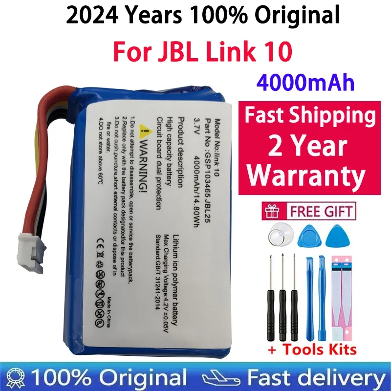 

Fast Shipping 2024 Years 100% Original GSP103465 4000mAh Speaker Battery For JBL Link 10 Link10 Loudspeaker Bluetooth Bateria