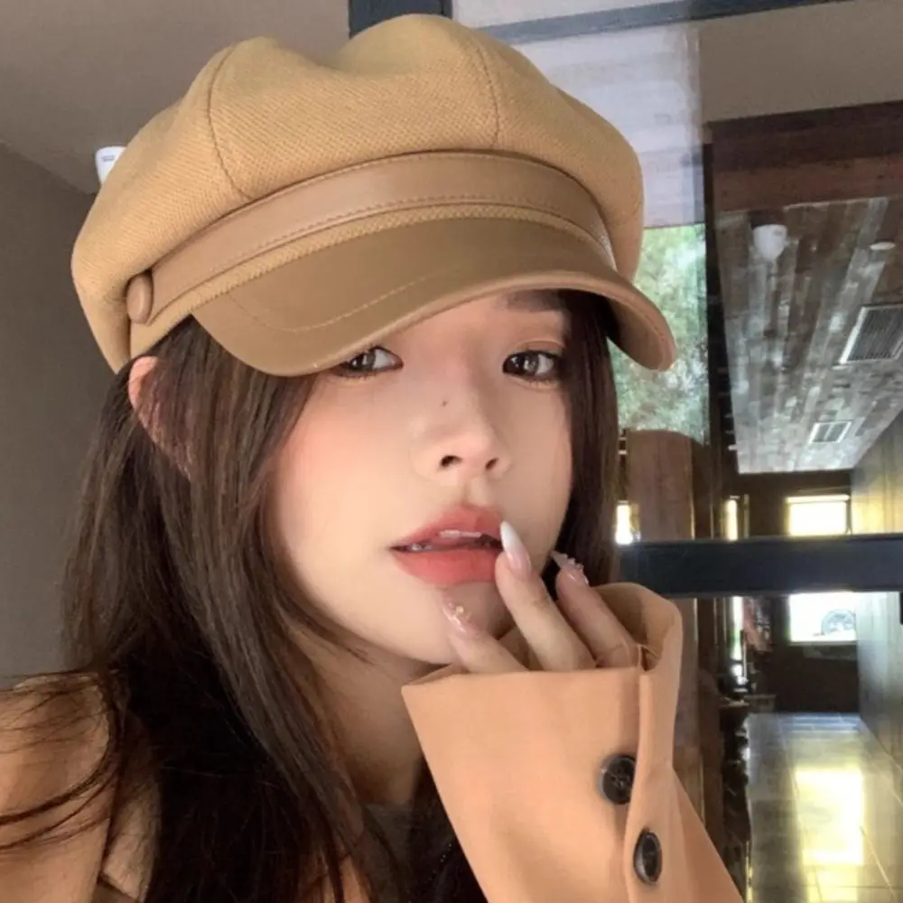

Fashion Woolen Winter Beret Hat Windproof Breathable Painter Octagonal Cap Warm Elegant Peaked Hat for Women