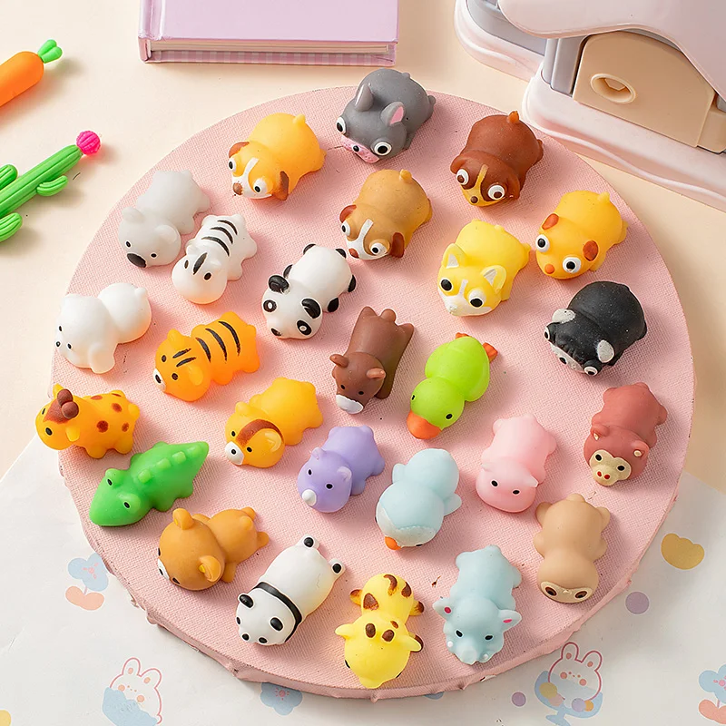 

10/20/30 Pack Kawaii Animal Mochi Squishy Toys Stress Relief Balls Quick Rebound Sensory Squeeze Fidget Toy For Kids Party Favor