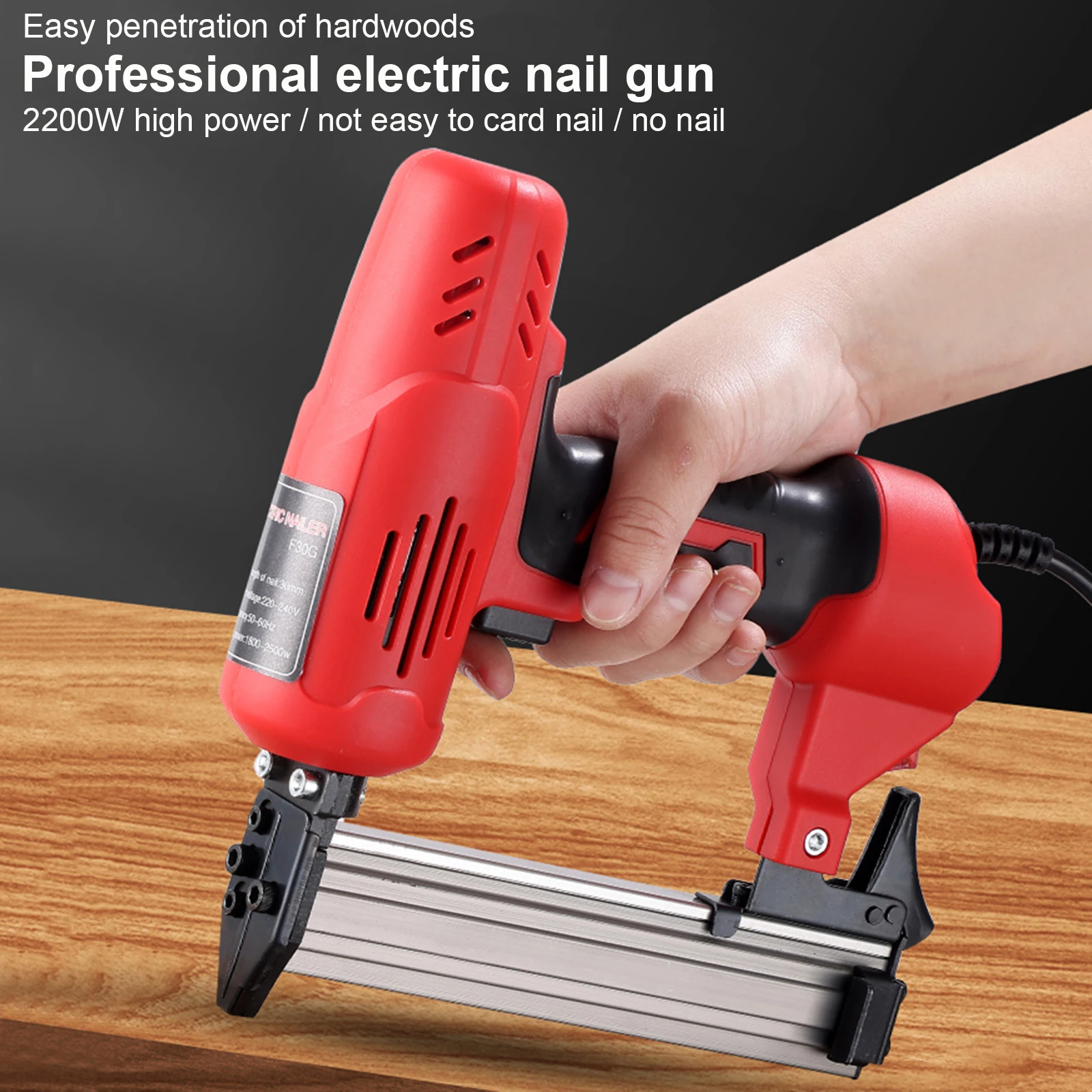 2500W Electric Nail Gun Portable Wood Frame Stapler DIY Furniture Construction Nail Staple Gun Carpentry Woodworking Tools