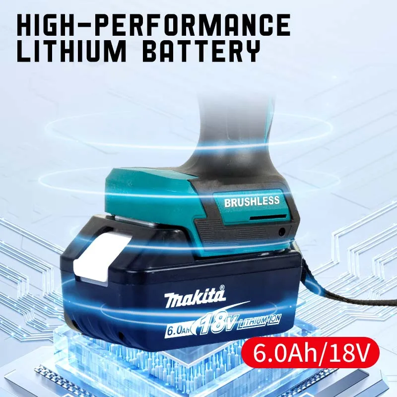 Makita 10mm 18V DDF487 Screwdriver Brushless Electric Drill Impact Drill Of Decoration Team Power Tools For Makita 18V Battery