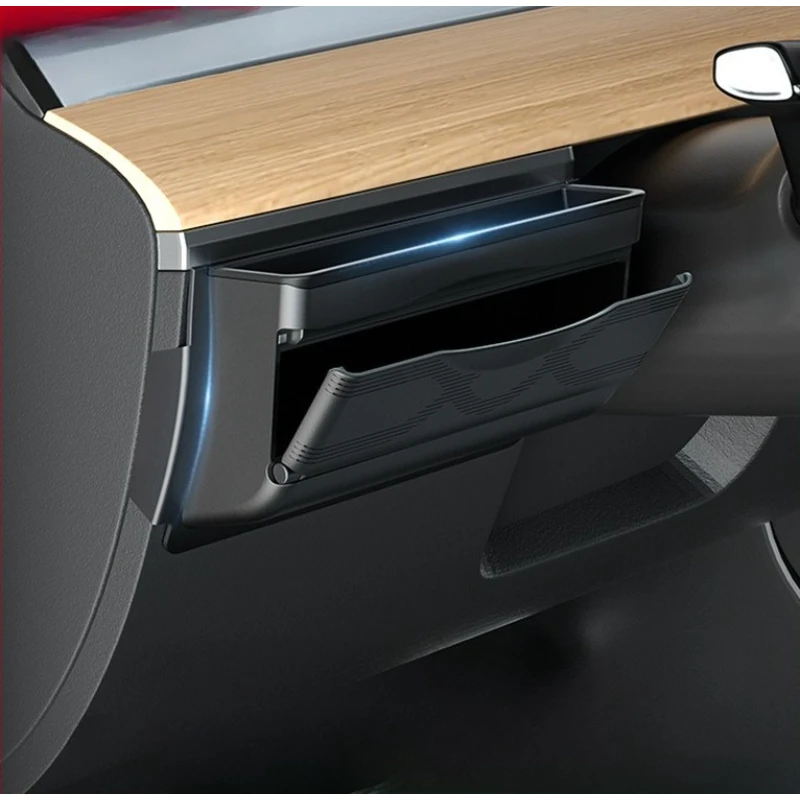 

Fits Tesla Model Y Driver's Side Mini Glove Box Organizer Dashboard Phone Glasses Storage Box Car Interior Accessory Expansion