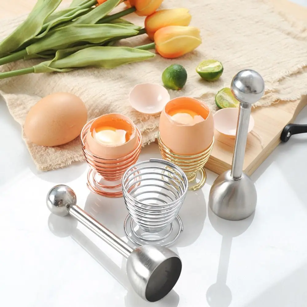 Stainless Steel Egg Shell Opener Multifunction Practical Egg Topper Cutter Creative Egg Cups Stand Holders Household