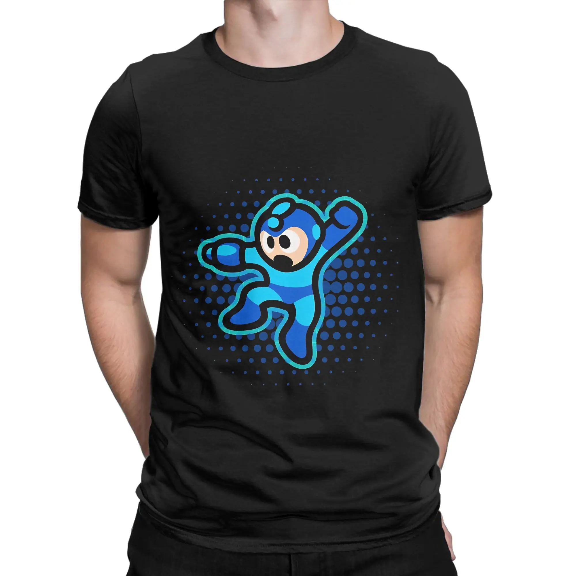 Megaman Megaman Lustiges Grafik-T-Shirt aus 100 % Baumwolle. Megaman-T-Shirts für Herren