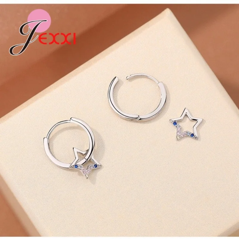 

Новинка 2023 года, женские серьги-кольца из стерлингового серебра 925 пробы со звездами и кубическим цирконием, подвески для женщин, вечерние украшения на день рождения, подарок