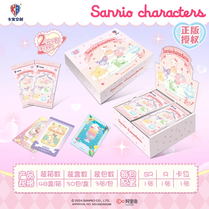 Genuine Sanrio Family Party Series Game Collection Cards Hello Kitty Pochacco Cinnamoroll Melody Collection Cards Gift For Girls