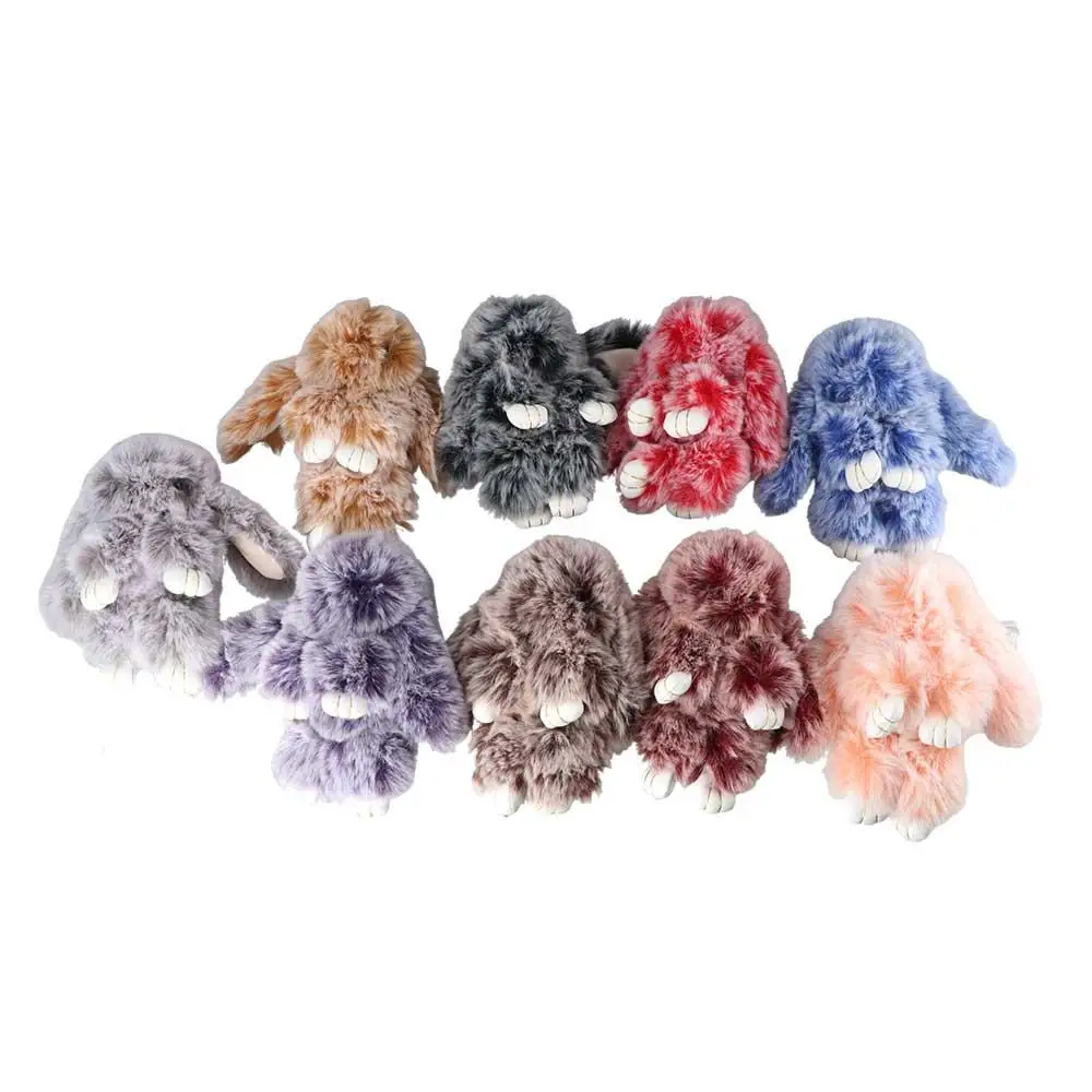 

Модный автомобильный брелок для ключей, автомобильный кулон, брелок с кроликом, пушистый брелок из кроличьего меха, брелок с кроликом