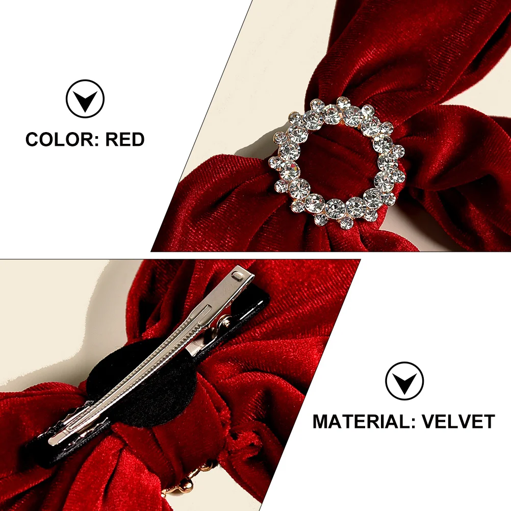 

Hairpin Clips Bowknot Barrette Accessories Large Decorative Pins For Party Pageant Engagement Lovely Bow Hair Jewelry Barrettes