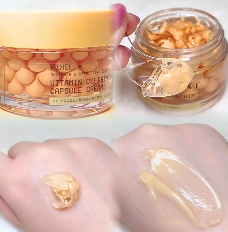 Crema Original Coreana Pixel Radiance Utilizando Vitamina C, Astaxantina y Cápsulas de Naranja, Crema Nutritiva, Revitalizante e Hidratante