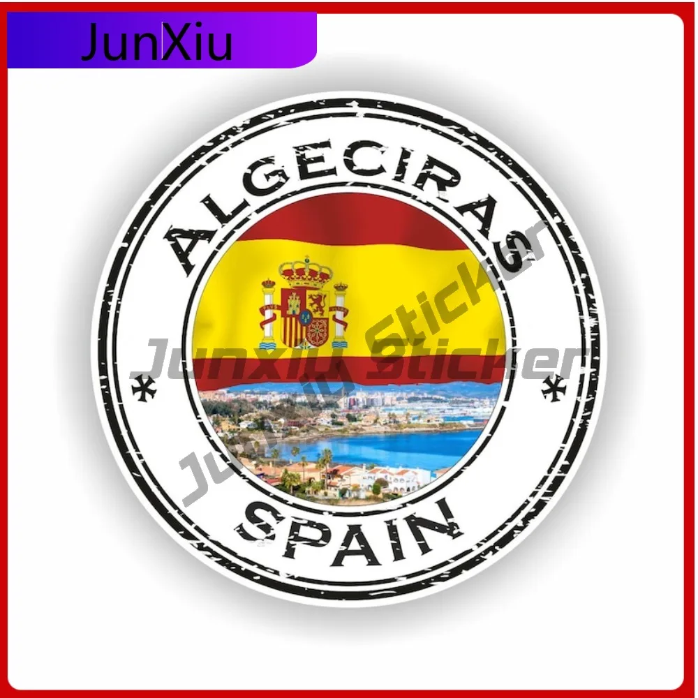 

Algeciras Spain Seal Cute Motorcycle Anti Scratch Decoration Art Sticker Round Bumper Wall Truck Bumper Truck Cool