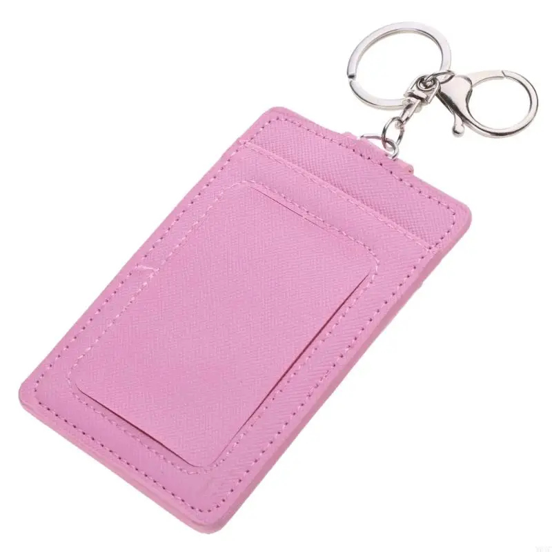 W0YC Portable Holder Bus Cards Cover for Case Office Work Keychain Keyring To