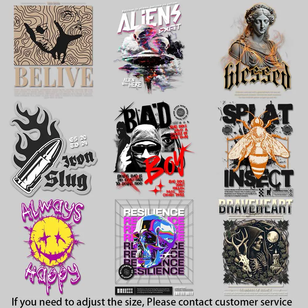Skull Theme Design Statue Artwork Vintage Illustration Iron-on Transfers for Clothing Trendy Clothing Graphics DIY Craft