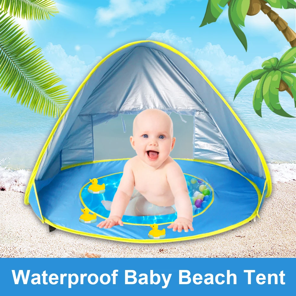 

Baby Beach Tent Children Waterproof Detachable Sun Awning UV-protecting Sunshelter With Pool Kid Outdoor Camping Sunshade Beach