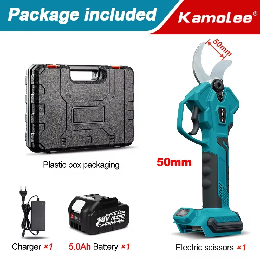 Kamolee Oplaadschaar Tuin Snoeischaar Draagbare Elektrische Schaar Snoeigereedschap, Compatibel Met Makita18V-24V Batterij