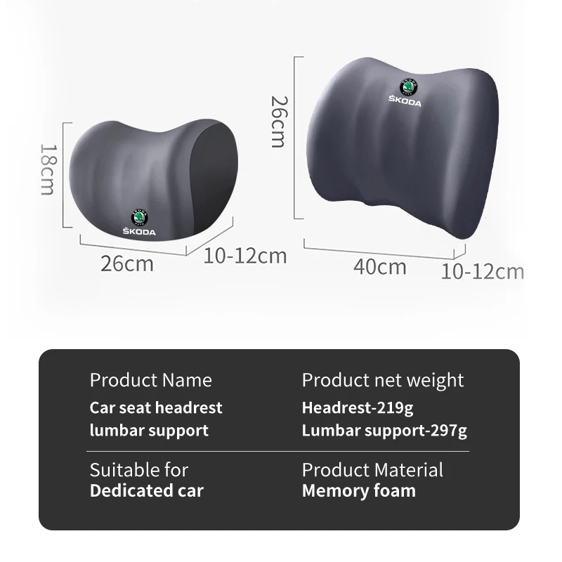 Car Accessories Headrest U-shaped Neck Pillow Lumbar Support For Skoda Octavia Rapid Kodiaq Karoq Fabia Kamiq Superb Derivative view 6