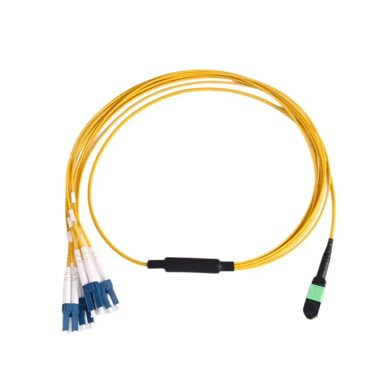 PHILE-MPO/APC Female-8 Core LC/UPC Type B Polarity Fiber Patch Cord Cable SM Single Mode For QSFP+ Transceiver Trunk