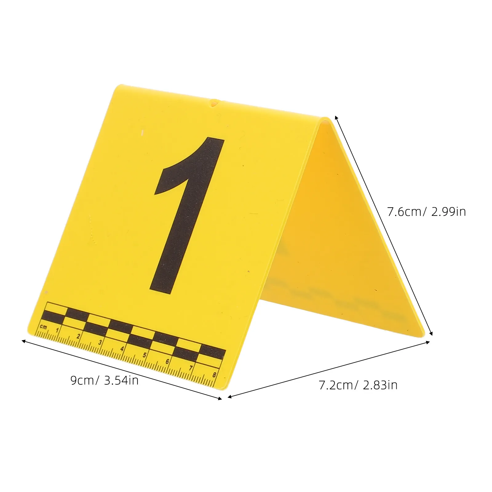 Crime Scene Evidence Number Placard Accurate Labeled Forensic Stand with Scale Ruler for Investigation and Detective Party