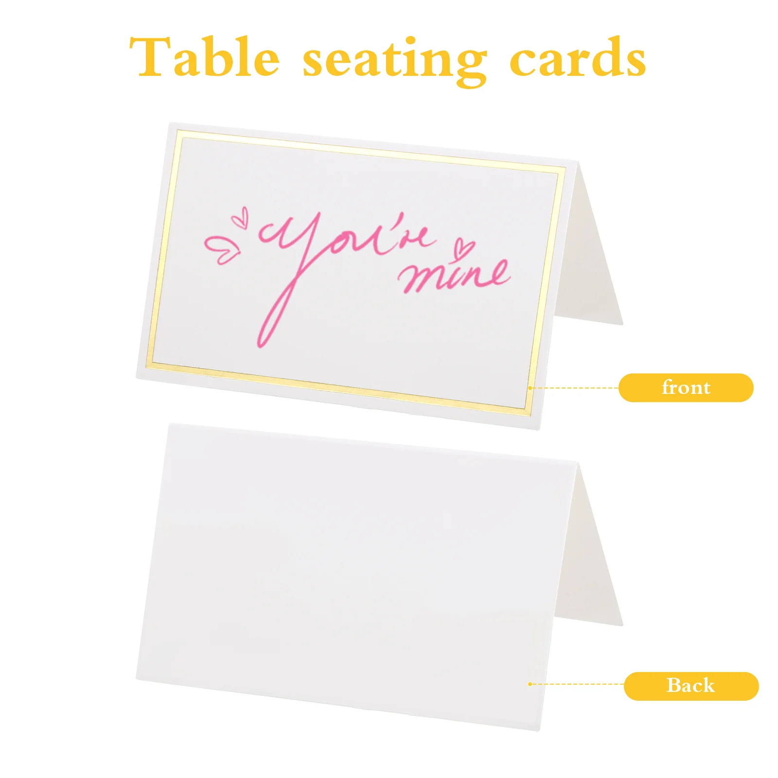 40 Uds. Diseño de asiento de tarjeta de lugar con nombre de mesa de fiesta para cena, banquete, boda de papel