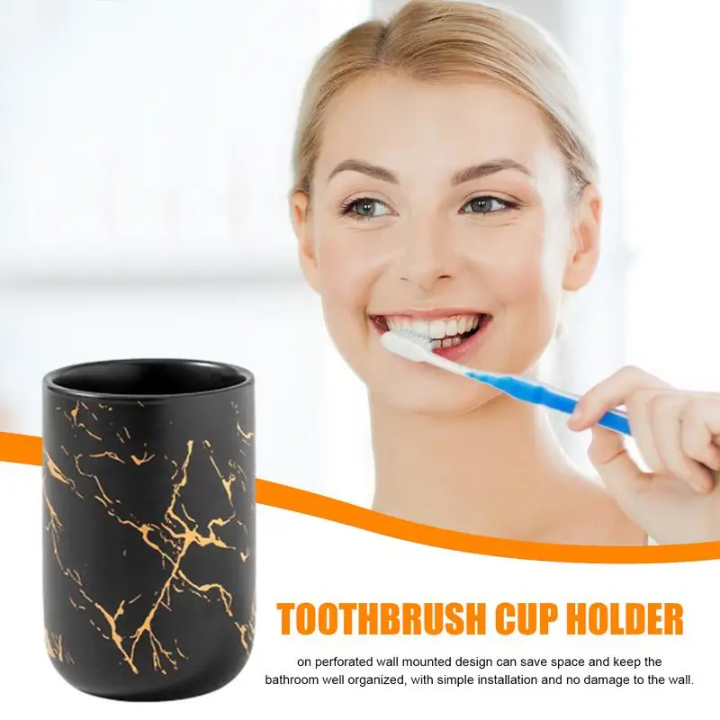 Ceramic Toothbrush Holder Ceramic Household Bathroom Product Natural Toothbrush Cup Organizer Ceramic Toothbrush Holder Tumbler