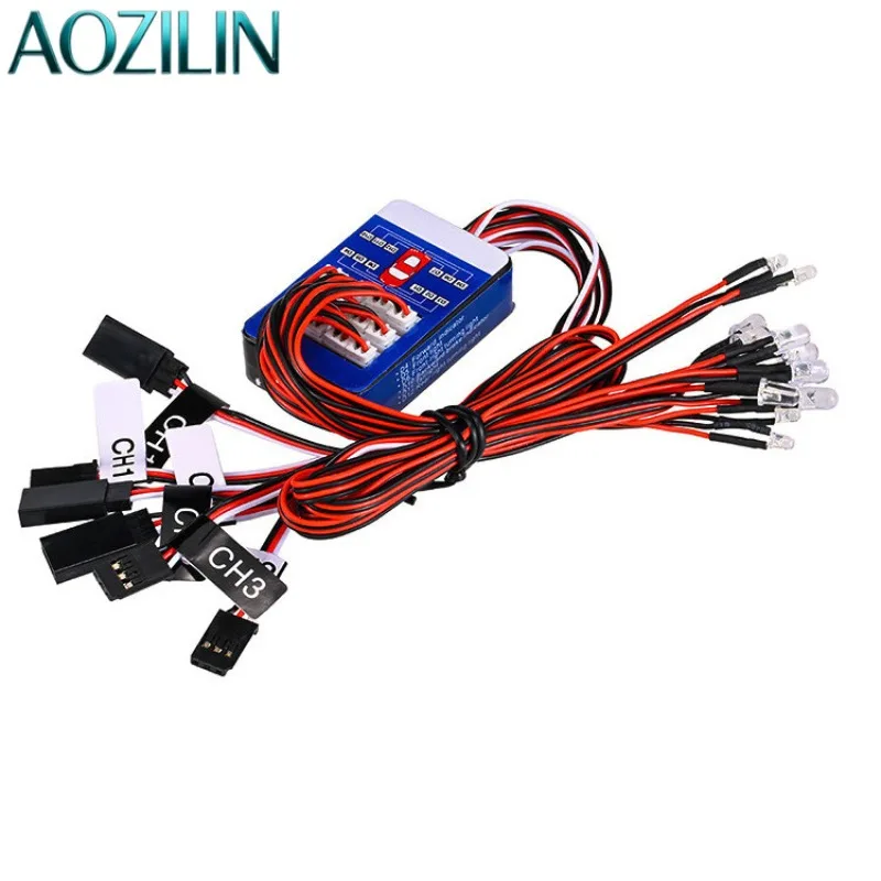 AOZILIN RC Model Light Kit for TAMIYA, 3‑Channel Controlled Simulated Linkage Turn Signal Lamp RC Car Upgrade Spare Parts