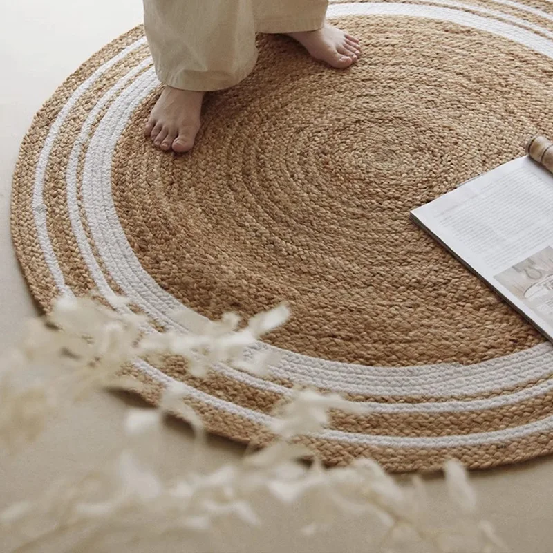 

Natural jute hand-woven carpet