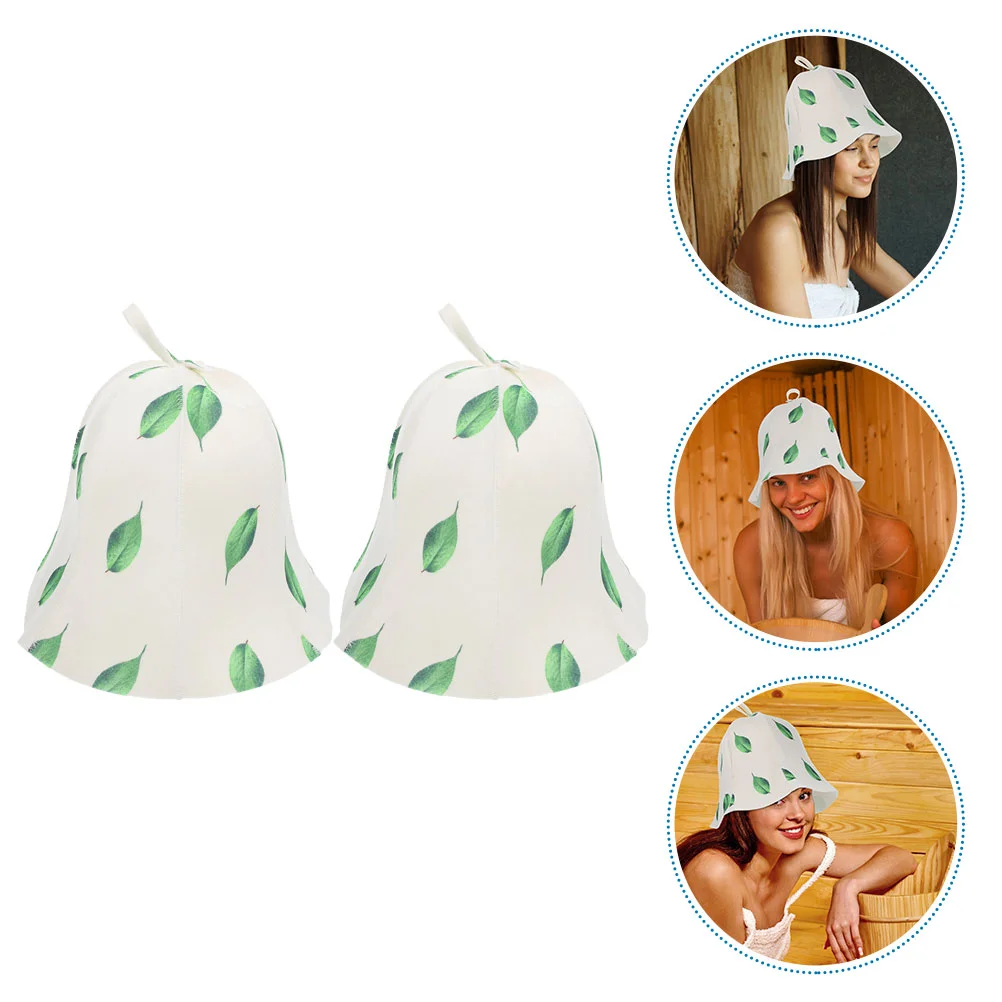 

2 Pcs Felt Sauna Hat Water Absorbing Hats for Bathroom Shower Women Womens Outdoor Breathable Showering Baby Girl