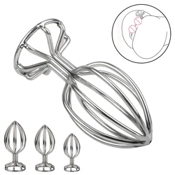 Buttplug Massager Anal Dilator For Gay 3 Size Hollow Anal Plug Ass Plug Can Strapon Sex Toys Stainless Steel Female Masturbator