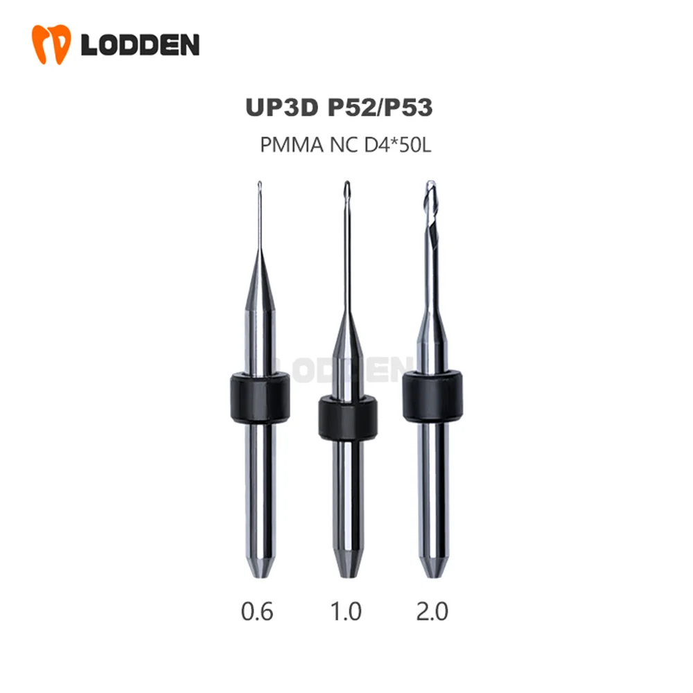 Up3d p52/p53/p55d fresas laboratório dental para máquinas de zircônia/pmma ferramentas de precisão fresagem corte d4 50mm sistema cad cam