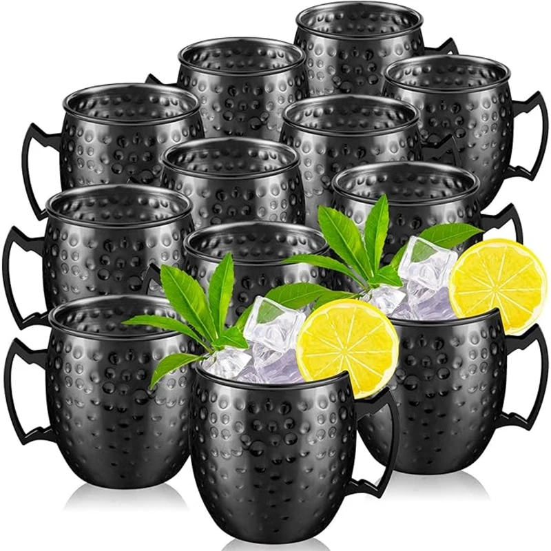 Nueva taza de vino para cóctel, taza de mula de Moscú, 550ML, taza de cerveza chapada en cobre martillado de acero inoxidable, vajilla para Bar de café para Ramadán