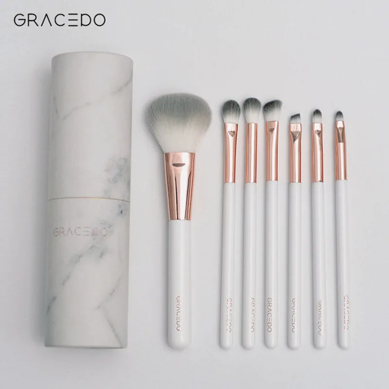Makeup Brush With Round Barrel Marble Supply, Beauty Tools, Eye Makeup Set, Eyeshadow Brush, Blush Brush, Marble Texture
