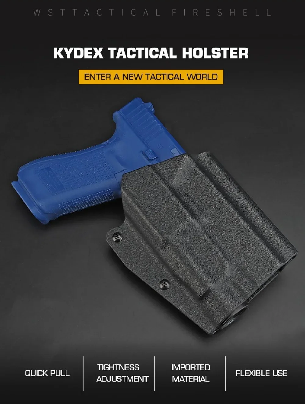 

Kydex Tactical Holster Belt Paddle Holster for Glock 17 19 19X 45 Pistol Holster Adapt to TLR-1 Flashlight Hunting Accessories