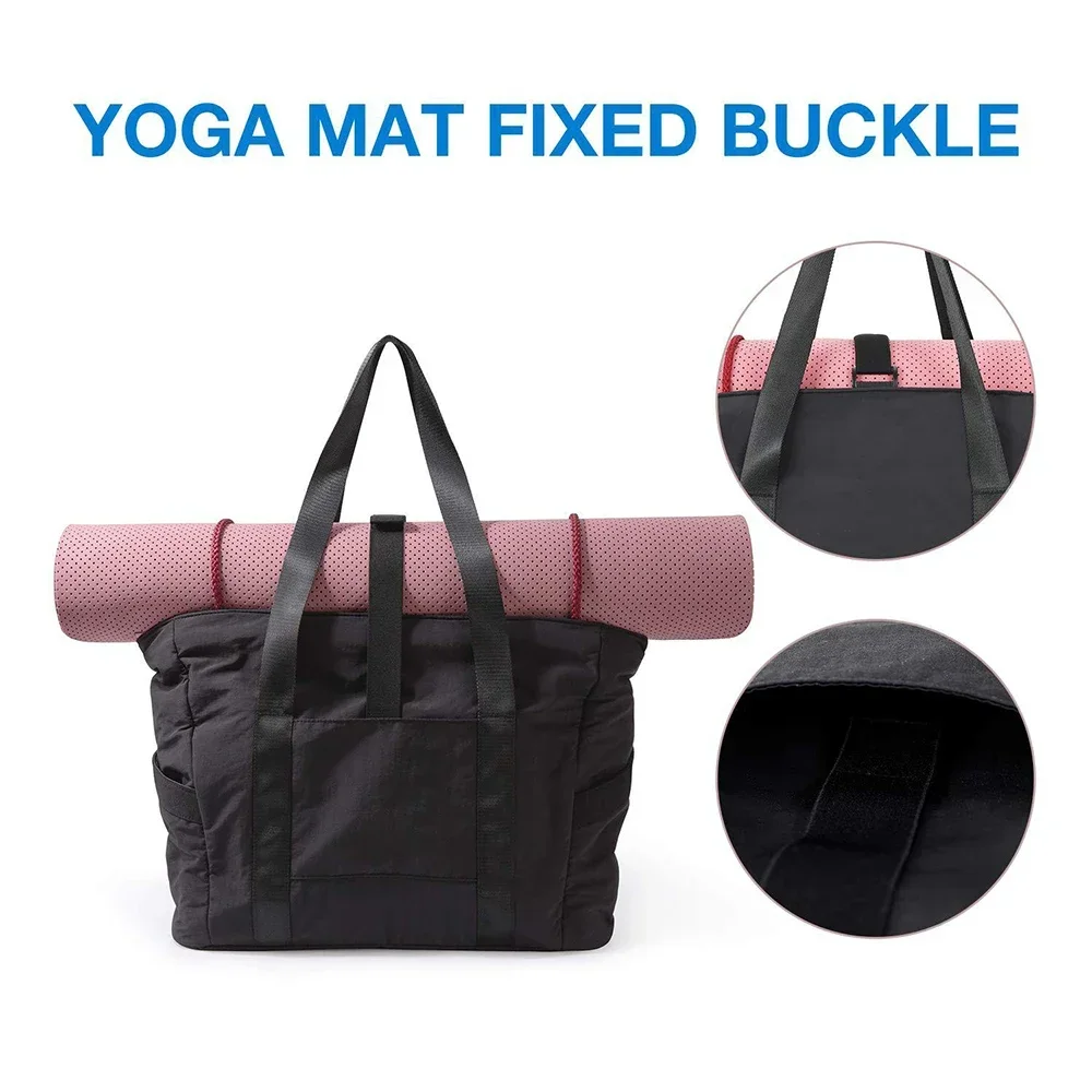 BAGSMART Women Tote Bag University Laptop Travel Tote Diaper Gym Tote Yoga Bag with Yoga Mat Buckle for Sports College Work