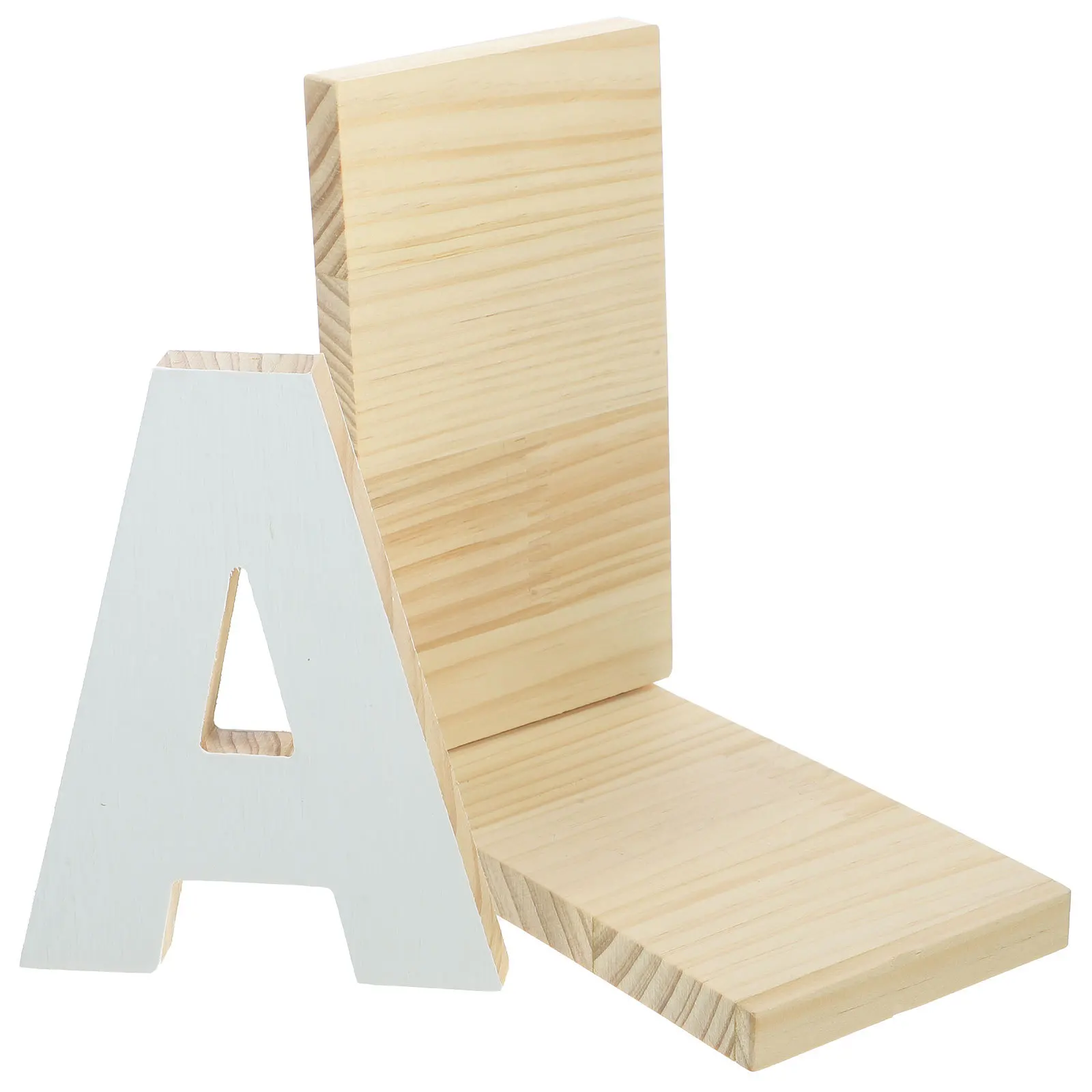 

Wooden Letter A Shaped Book Holder Bookend Non-Slip Desktop Organizer Shelf Book Stand for Office Study Room