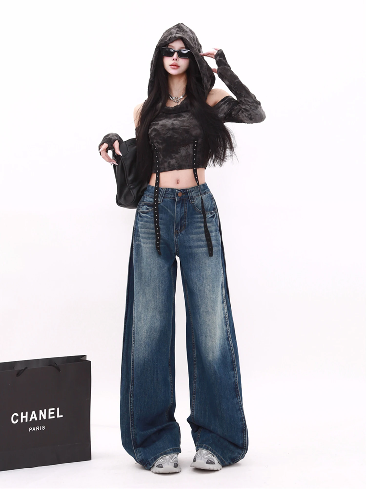 ผู้หญิงสีฟ้าY2k Baggy MOMกางเกงยีนส์Harajukuญี่ปุ่น 2000Sสไตล์DENIMกางเกง 90S VINTAGE OVERSIZEกางเกงยีนส์กว้างกางเกงเสื้อผ้า 2025