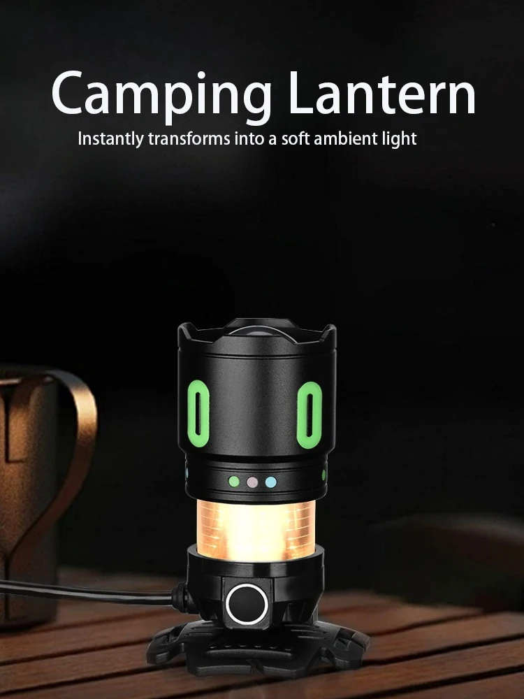 Poderoso farol de acampamento 18650 recarregável cabeça lanternas alta potência cabeça led luz acampamento presente natal
