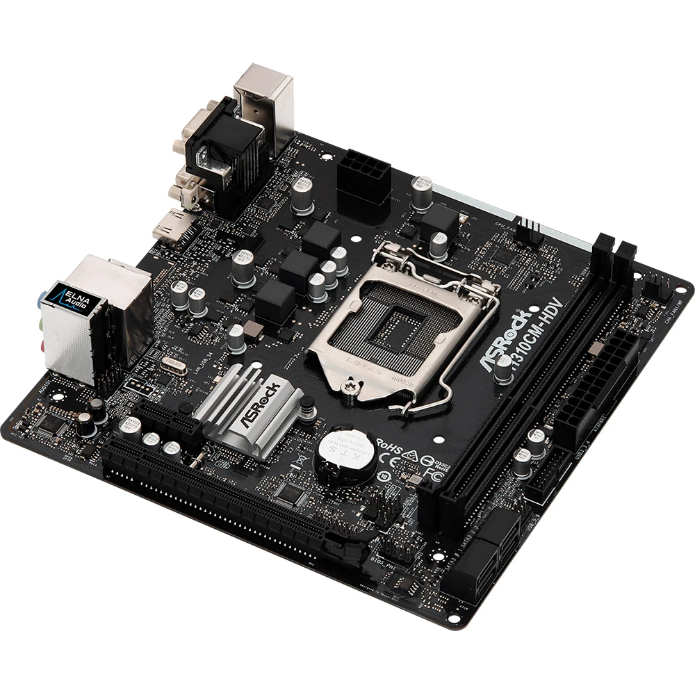 Imagem -03 - Soquete da Placa Mãe Suporte 1151 I9-9900k I7-9700k I5-9600 Cpu Chipconjunto Intel Q270 2xddr4 Pci 3.0 Micro Atx Asrock-h310cm-hdv