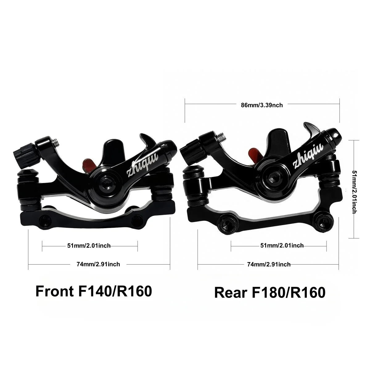 1 زوج دراجة قرص الفرامل الميكانيكية ، العالمي الأمامي والخلفي قرص الفرامل الميكانيكية الفرجار للدراجات الجبلية ، دراجات قابلة للطي ، الطريق