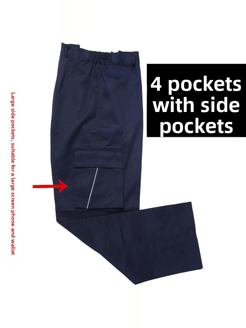 

Loose Cotton Work Trousers Men's Summer Workwear Resistant to Wear And Tear for Auile Repair And Welding in Spring And A...
