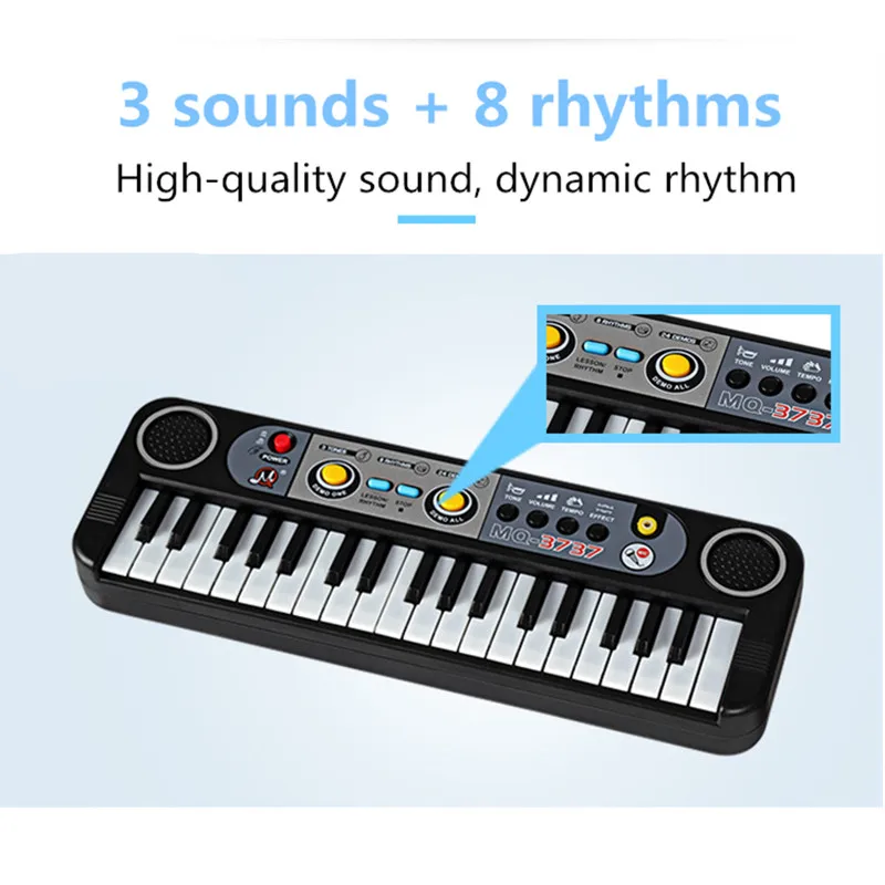 Interactive Kids Piano Keyboard, 37 Keys with Sing-Along Microphone - Educational Musical Toy for Children’s Creativity