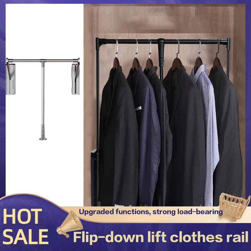 

Lift Hanging Clothes Rail Pull-down Wardrobe Automatic Return Cloakroom Wardrobe Telescopic Clothes Hanger Household Hardware