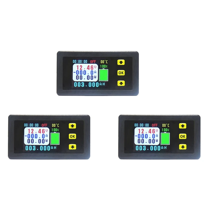 

3X VA7510S Voltage And Current Meter,100A 6-75V/0V-120V DC Ammeter Voltmeter Monitor Output Battery Charge And Discharge