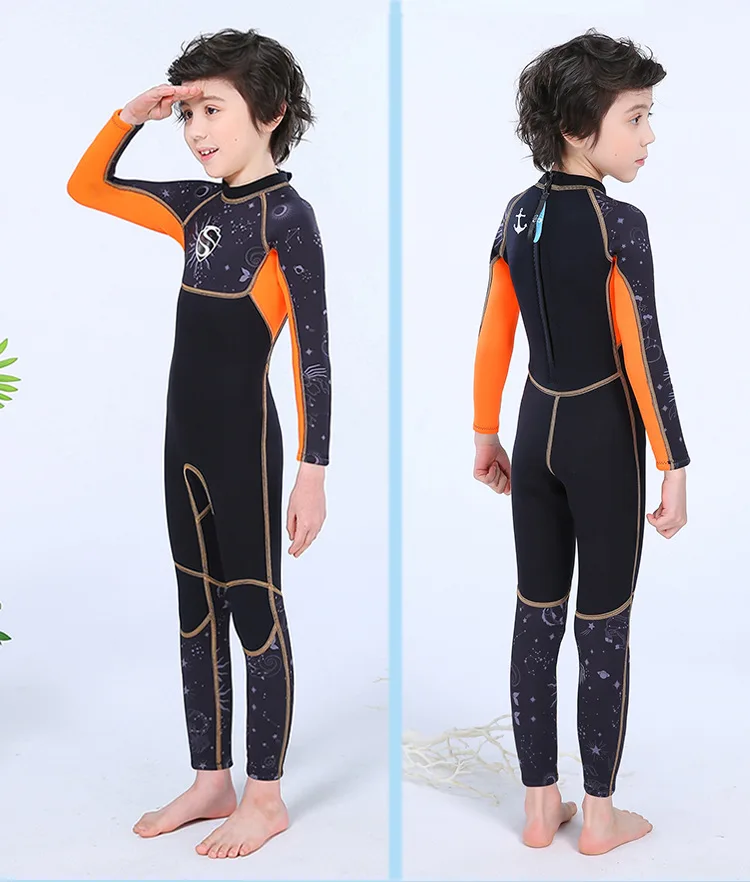 

3MM Scuba Full Body Keep Warm Snorkeling Kayaking Spearfishing Beach Swim Diving Suit Boy Long Sleeve Drift Water Sports WetSuit
