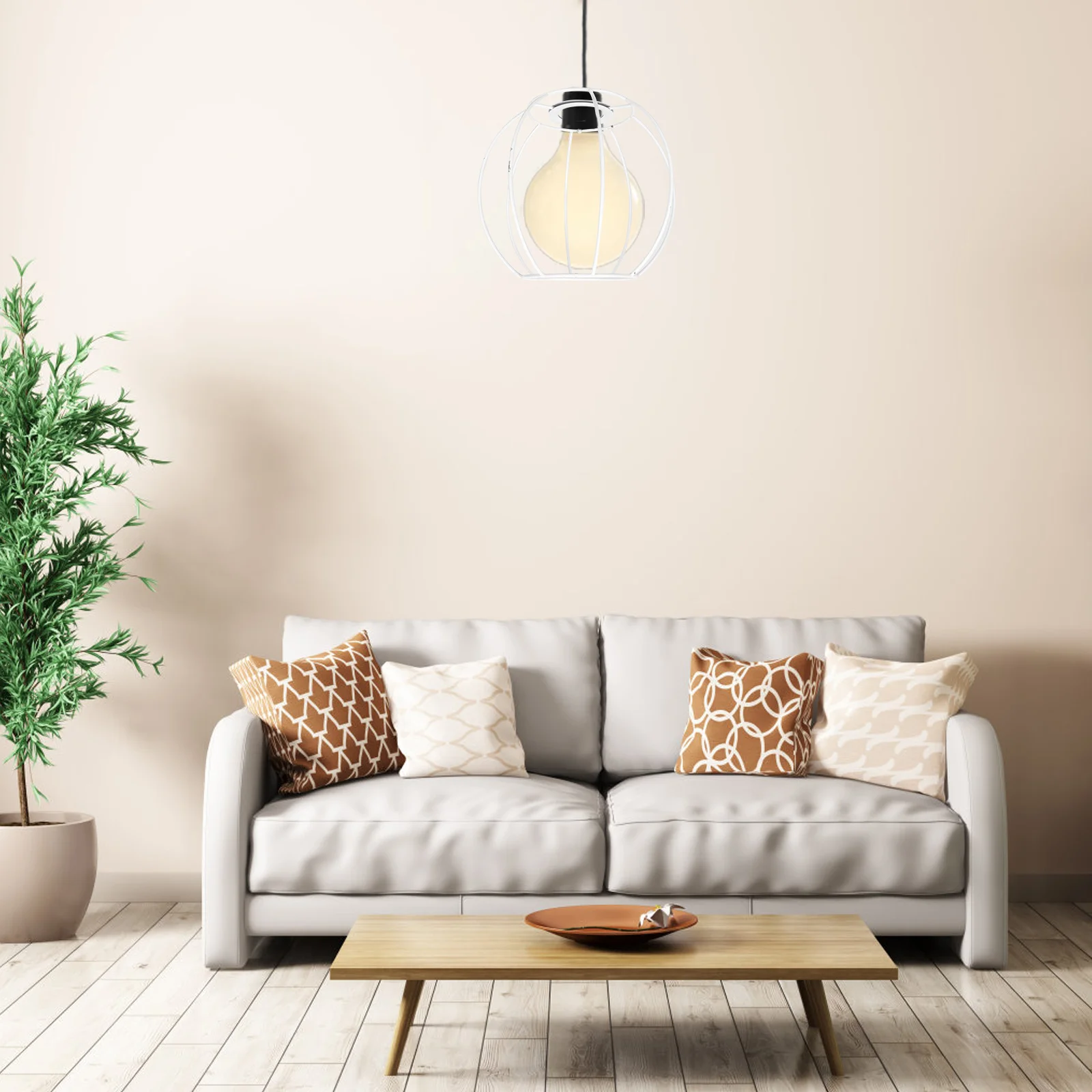 

DIY Round Lantern Bracket Iron Art E27 Lamp Frame Sturdy Iron Lamp Accessory for Home Office Lighting Projects