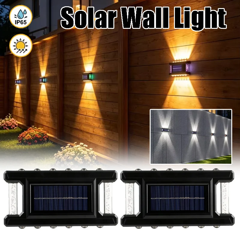

Solar Wall Light Outdoor Waterproof Garden Lamp Rainproof Landscape Wall Washer for Villa Courtyard Fence Ambient Decorative
