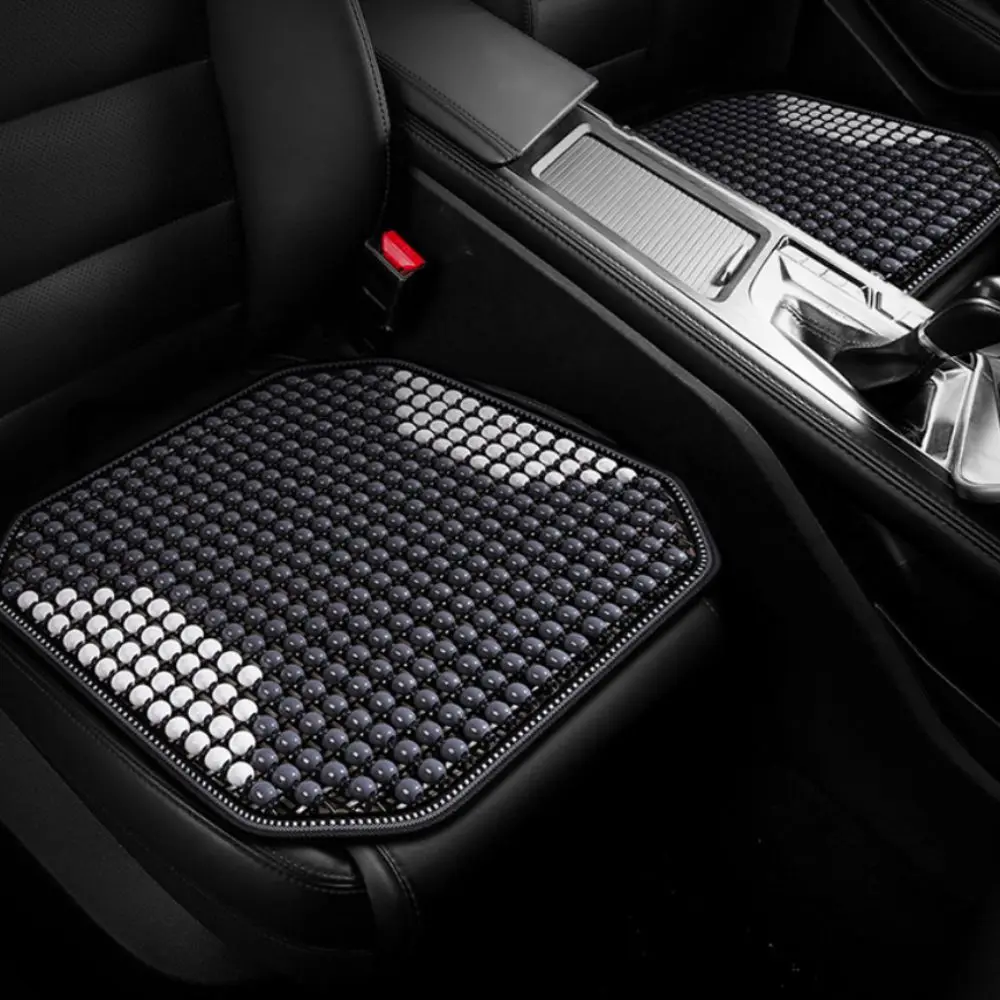 Breathable Summer Wooden Beads Seat Cushion Non-slip Base Wear-resistant Car Seat Pad Square Ventilated Cooling Chair Cushion