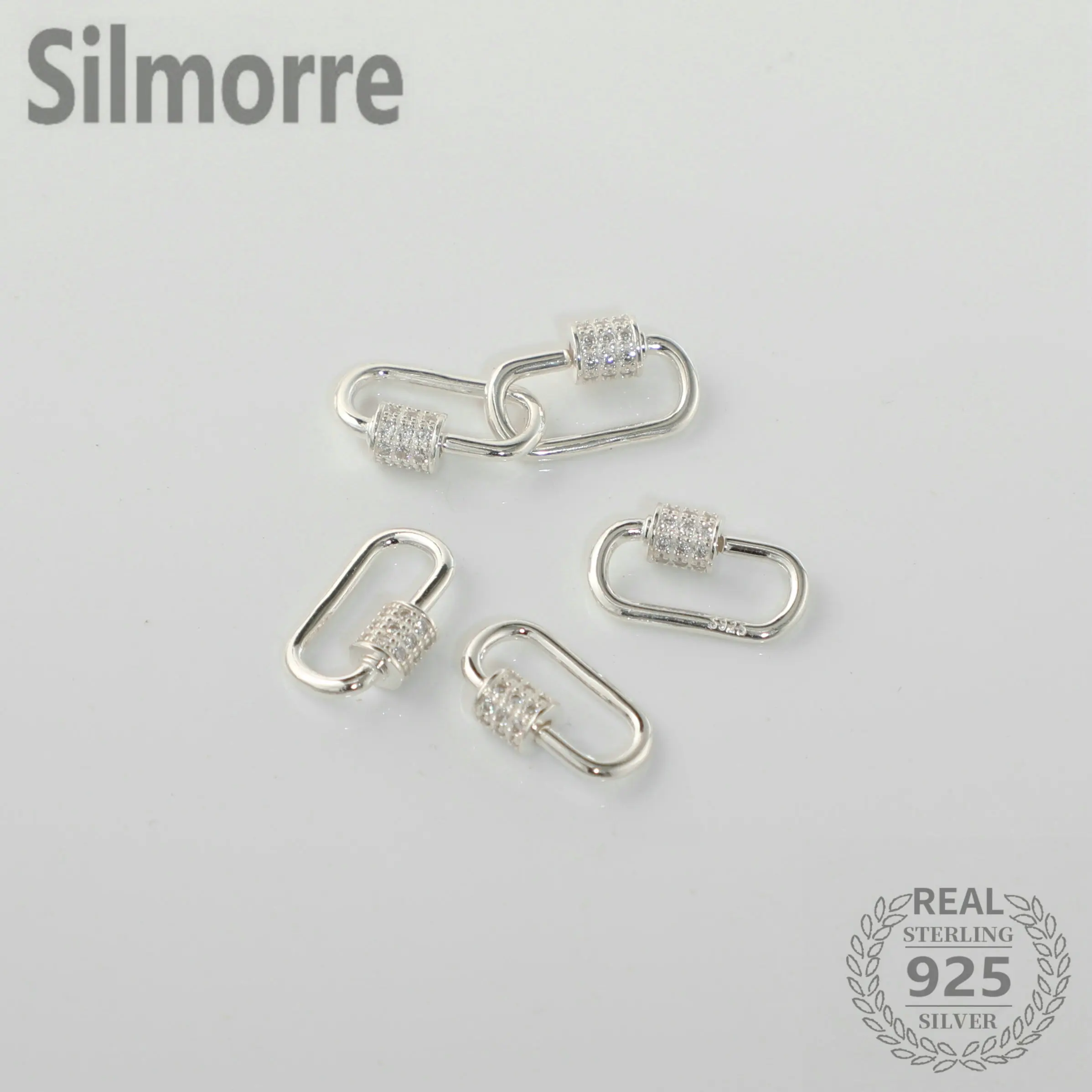 

1pc 925 Sterling Silver Solid Silver Zircon Clasps&Hooks for DIY Fine Jewelry Finding Accessories