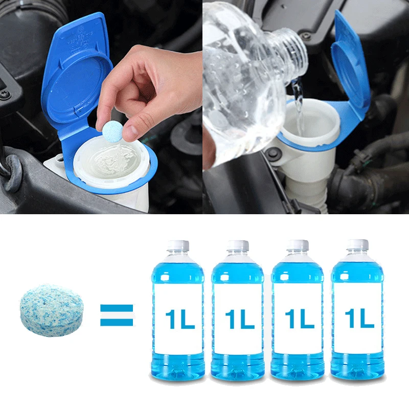 20pcs Car Windshield Cleaner Effervescent Tablets Car Solid Washer Agent Universal Auto Glass Washer Dust Soot Car Accessories